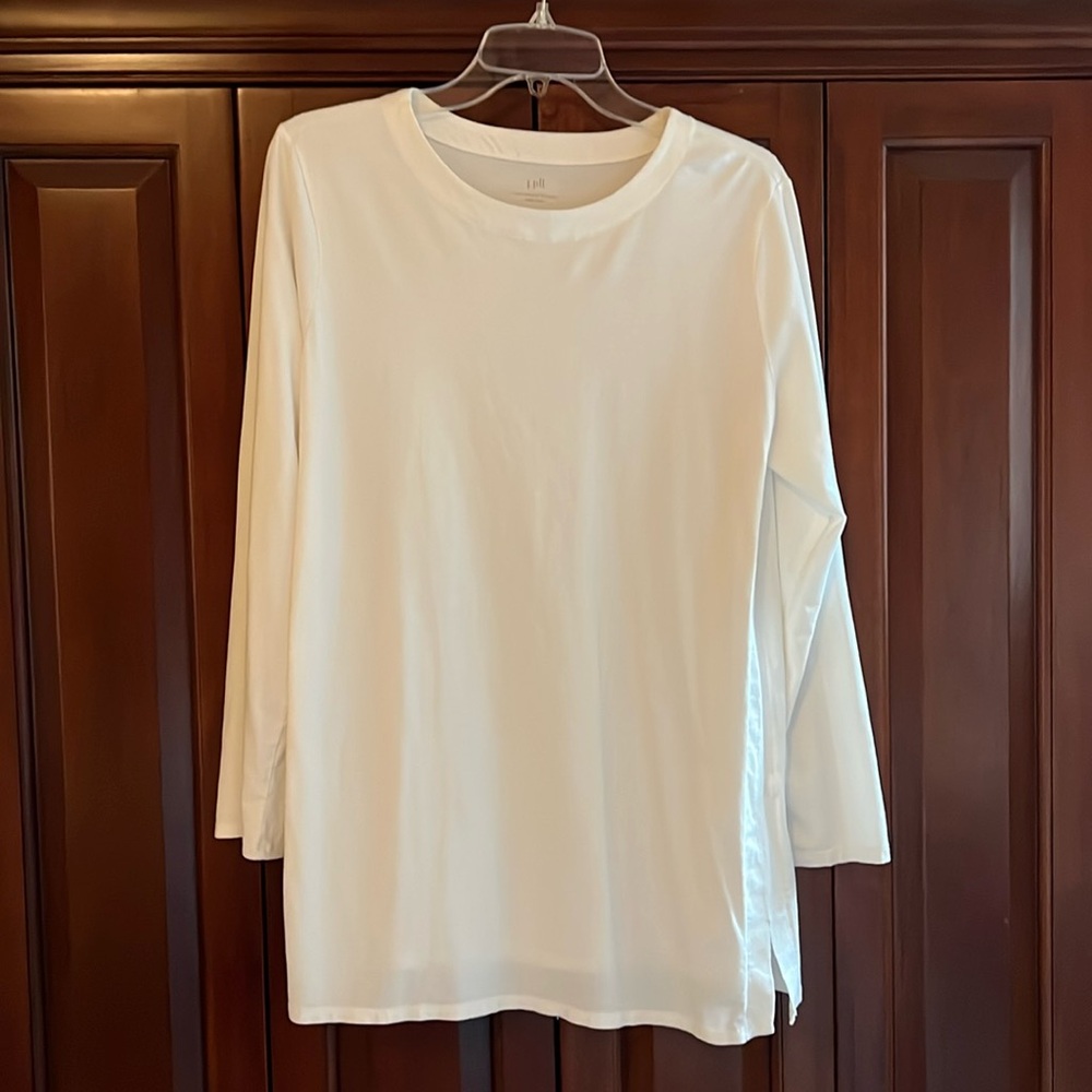 J Jill pristine white long sleeve tunic like new